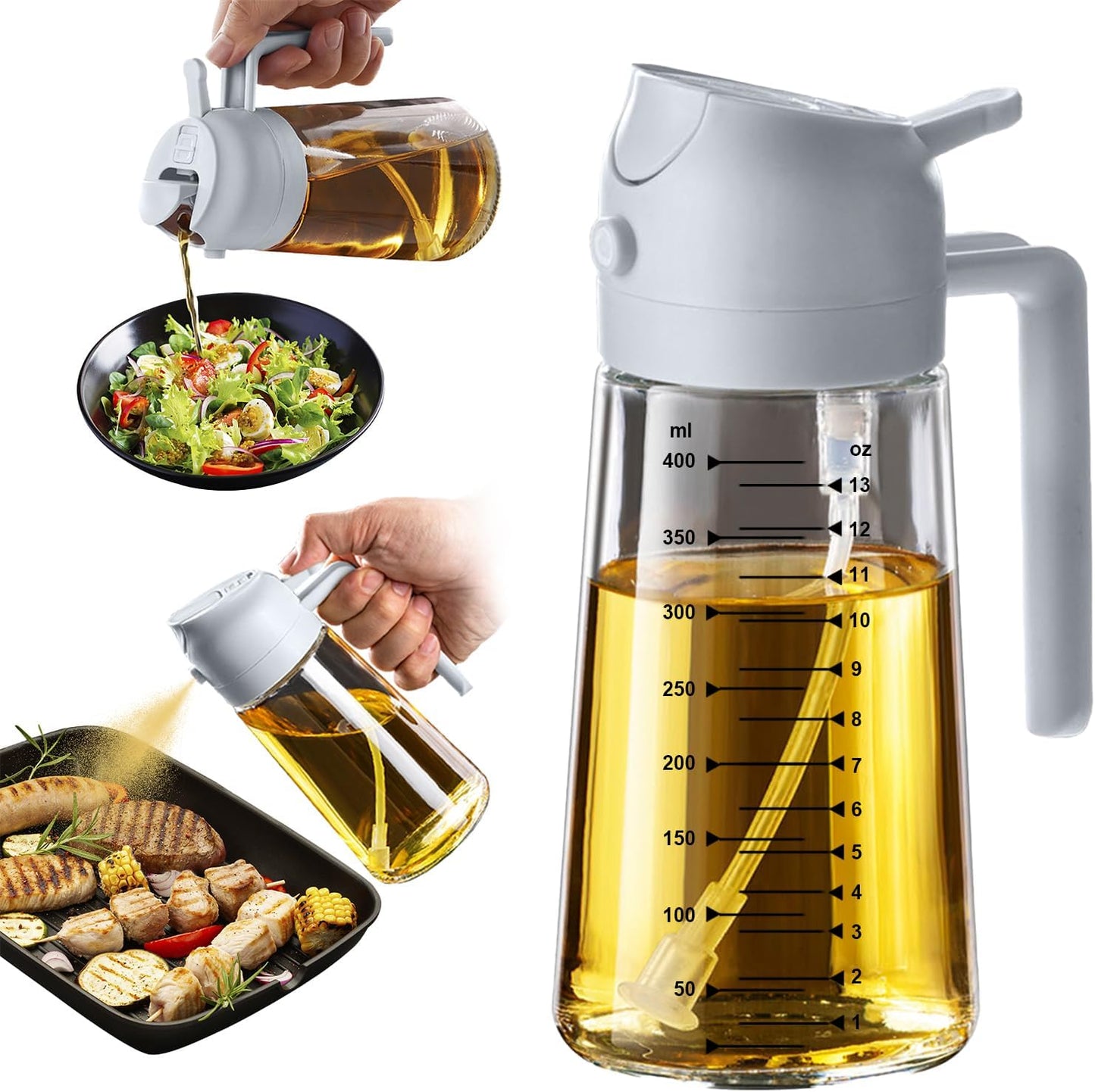 16 oz Glass Olive Oil Sprayer for Cooking & Air Fryer
