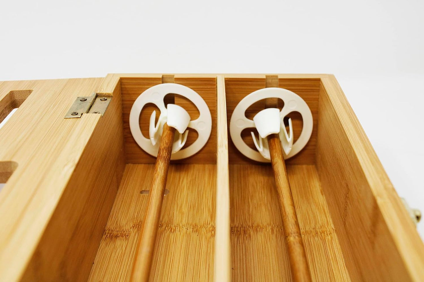 Premium Bamboo Foil & Plastic Wrap Dispenser | Includes Cutter | Organizes Foil, Wax Paper, & More | Sleek Design