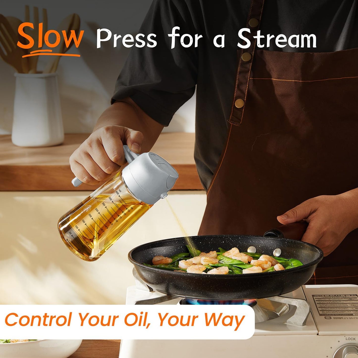 16 oz Glass Olive Oil Sprayer for Cooking & Air Fryer