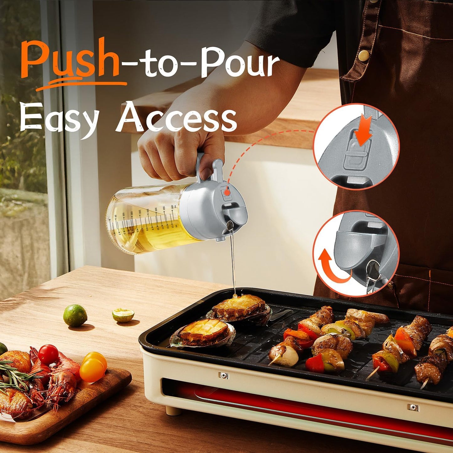 16 oz Glass Olive Oil Sprayer for Cooking & Air Fryer