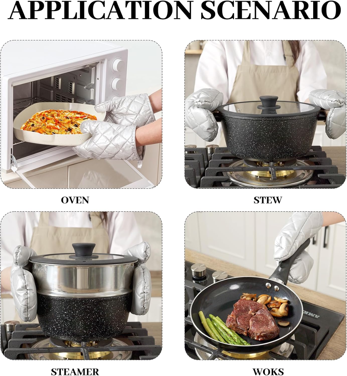 BBQ Oven Mitts with Non-Slip Silicone | Recycled Infill Cooking Gloves