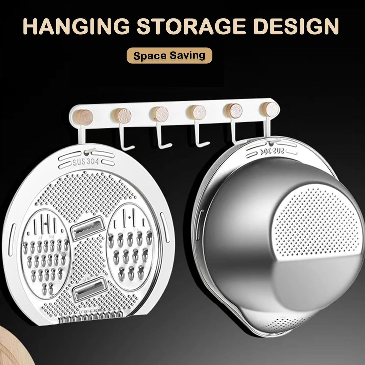Stainless Steel Rice Washer Strainer with Side Drain – For Quinoa, Fruits, Veggies, Beans