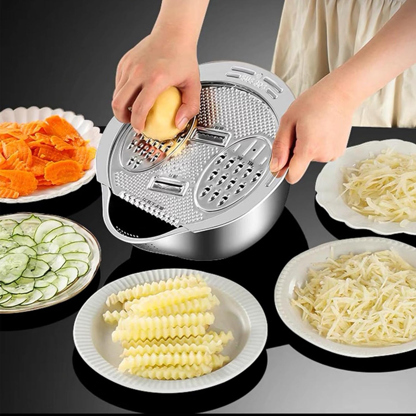 Stainless Steel Rice Washer Strainer with Side Drain – For Quinoa, Fruits, Veggies, Beans
