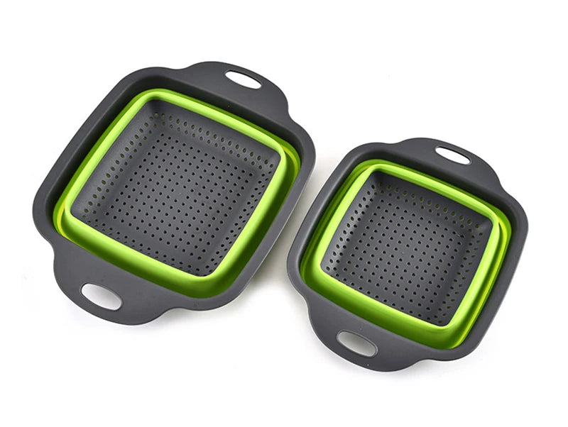 2022 Foldable Vegetable Washing Basket Vegetable Fruit Filter Portable Colander Collapsible Drainer Kitchen Accessories Gadgets