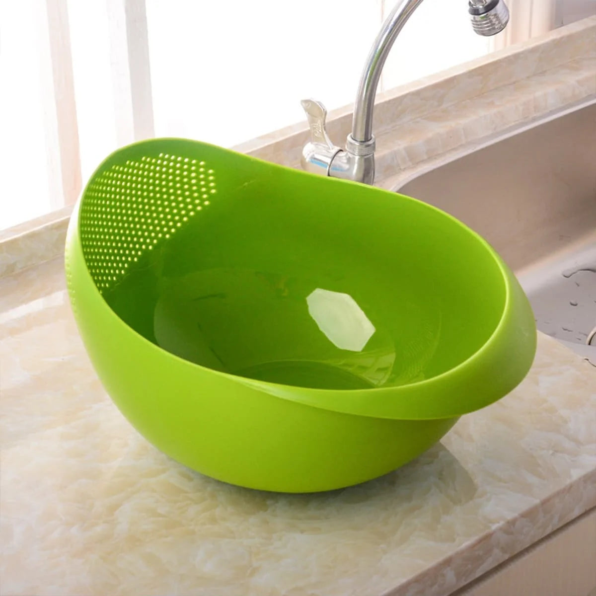 1PC -basket rice basin rice sieve large rice basin rice washer household rice basket kitchen drainage