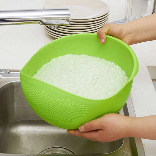 1PC -basket rice basin rice sieve large rice basin rice washer household rice basket kitchen drainage