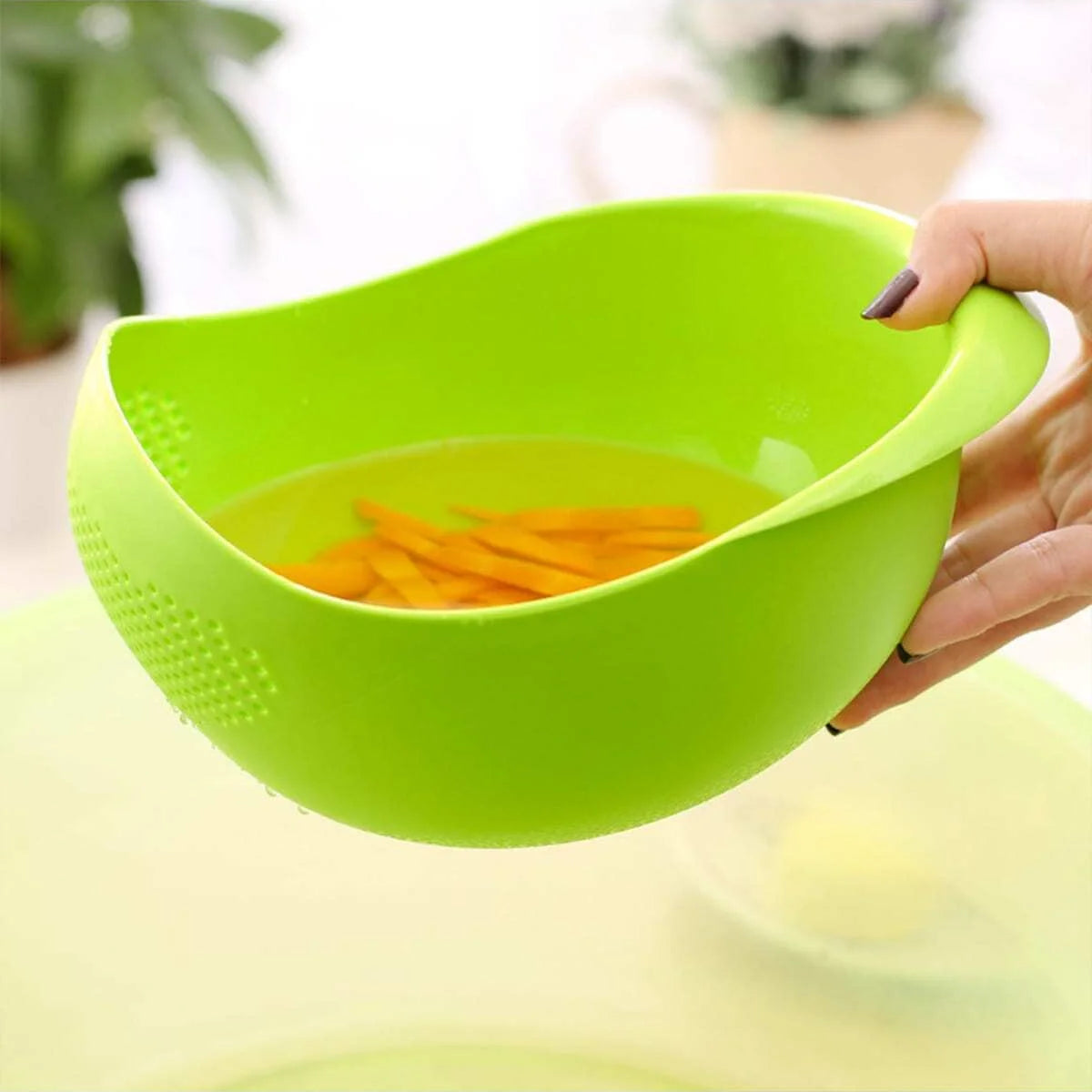 1PC -basket rice basin rice sieve large rice basin rice washer household rice basket kitchen drainage