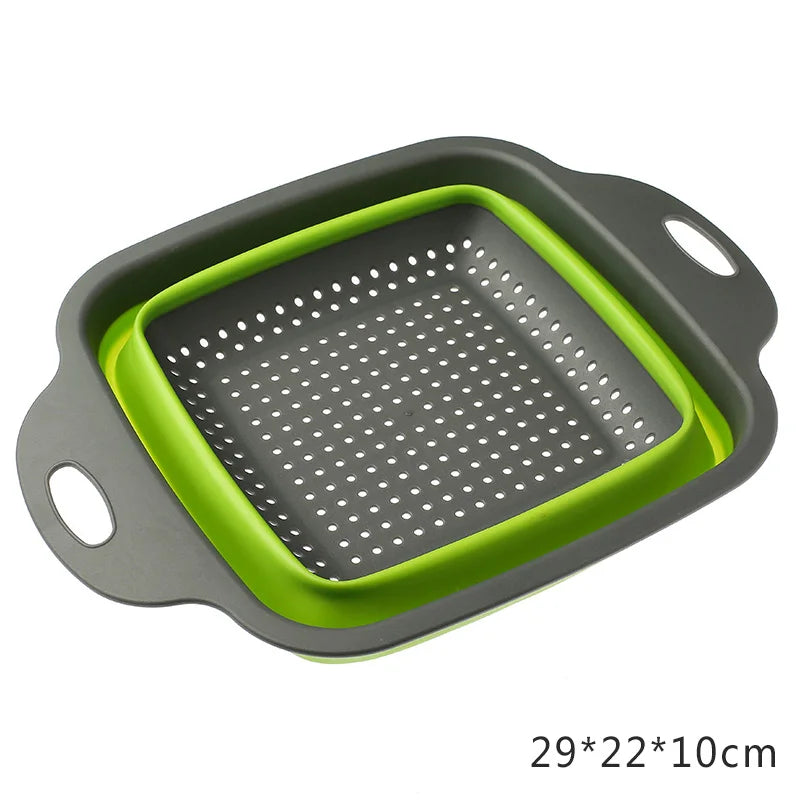 2022 Foldable Vegetable Washing Basket Vegetable Fruit Filter Portable Colander Collapsible Drainer Kitchen Accessories Gadgets
