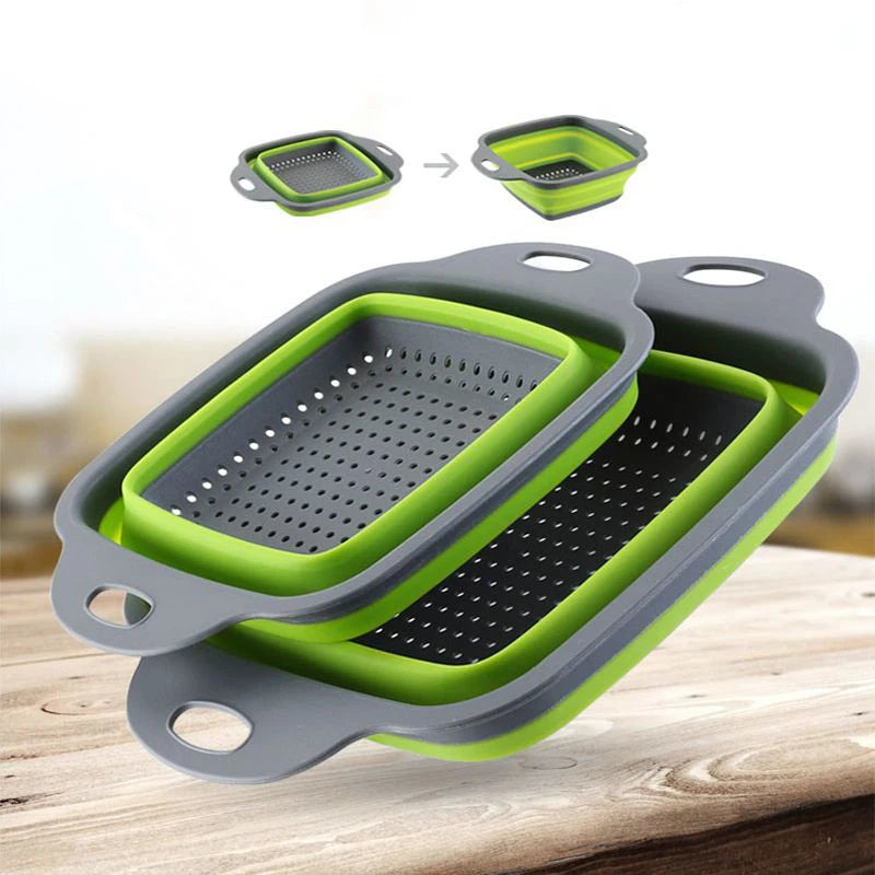 2022 Foldable Vegetable Washing Basket Vegetable Fruit Filter Portable Colander Collapsible Drainer Kitchen Accessories Gadgets