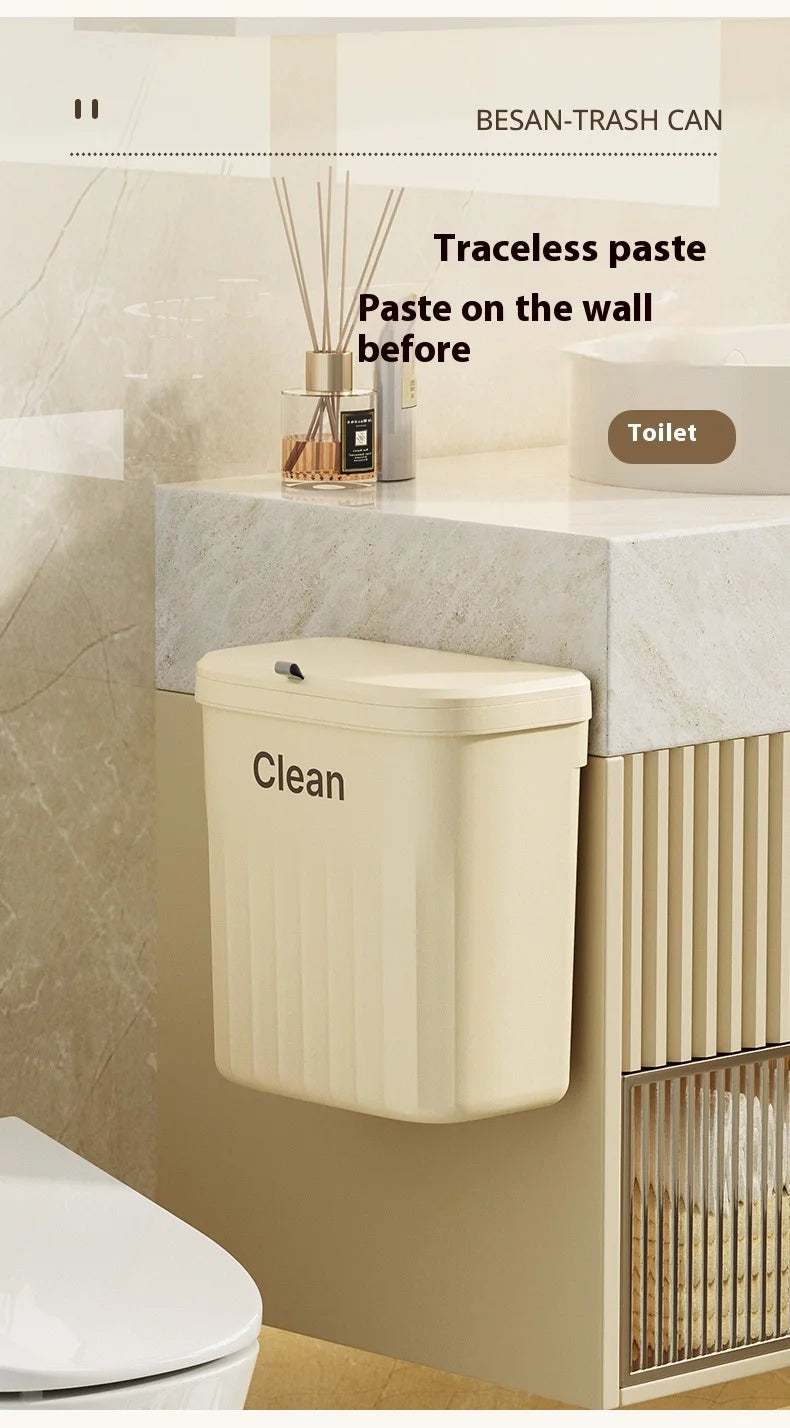 Kitchen Trash Can Wall Mounted Hanging Trash Bin With Lid Garbage Can for Cabinet Under Sink Waste Garbage Compost Bin 8.5/12L