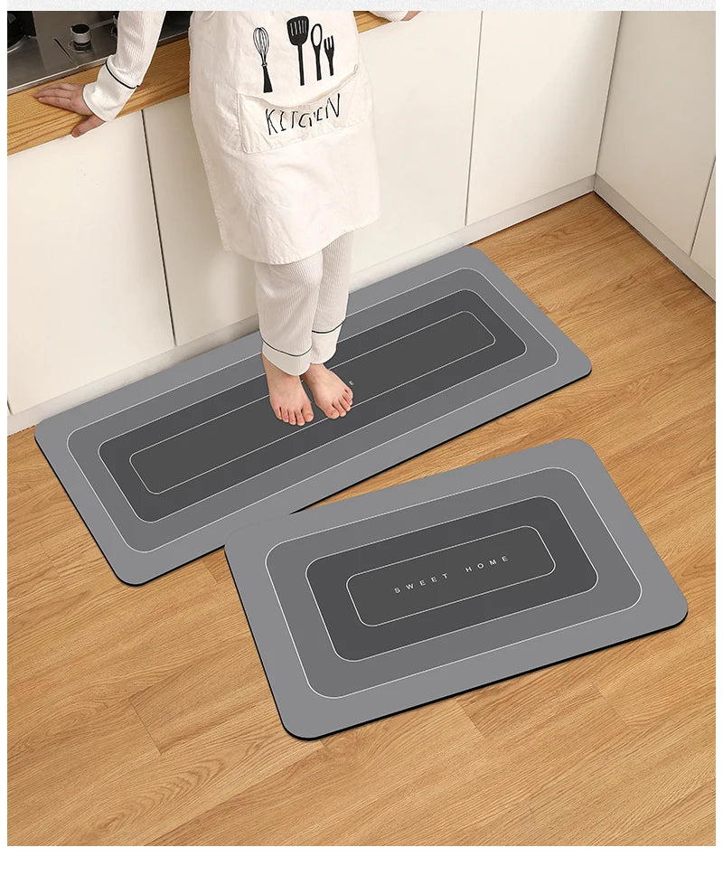 1PCS Kitchen Floor Mat Waterproof, Anti-skid, Anti-dirty Foot Mat Household Door Mat, Door Mat Carpet, Diatomite Door Mat