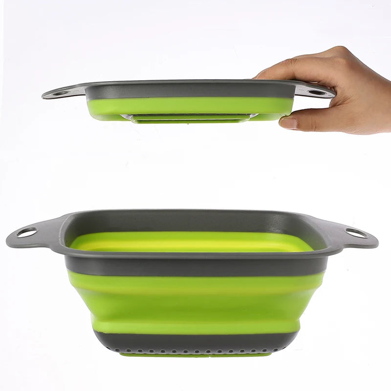 2022 Foldable Vegetable Washing Basket Vegetable Fruit Filter Portable Colander Collapsible Drainer Kitchen Accessories Gadgets